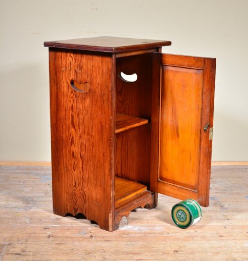 AN ARTS CRAFTS OREGON PINE BEDSIDE CUPBOARD C1875 - ADDITIONAL PHOTO 12