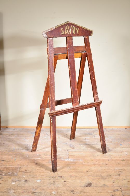 A PAINTED WOOD AND GILT GESSO SAVOY HOTEL EASEL C1900 - ADDITIONAL PHOTO 1
