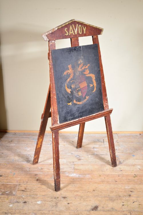 A PAINTED WOOD AND GILT GESSO SAVOY HOTEL EASEL C1900 - ADDITIONAL PHOTO 2