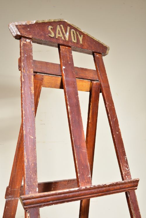 A PAINTED WOOD AND GILT GESSO SAVOY HOTEL EASEL C1900 - ADDITIONAL PHOTO 3