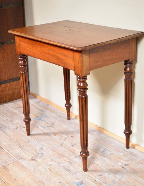 a victorian mahogany hall or side table on fluted legs c1850 - CATEGORY: ANTIQUE TABLES - DATED 1850