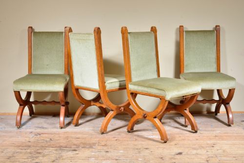 a set of four gothic revival oak side chairs in the manner of awn pugin c1880 - CATEGORY: ANTIQUE CHAIRS - DATED 1880