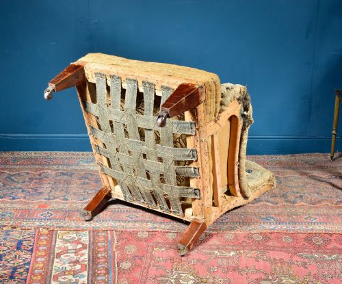 A COUNTRY HOUSE BUTTON BACK HOWARD STYLE ARMCHAIR FOR UPHOLSTERY C1880 - ADDITIONAL PHOTO 8