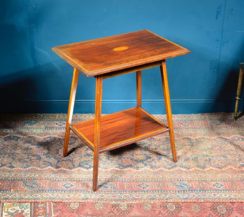 an edwardian inlaid mahogany lamp occasional table c1905 - CATEGORY: ANTIQUE TABLES - DATED EDWARDIAN