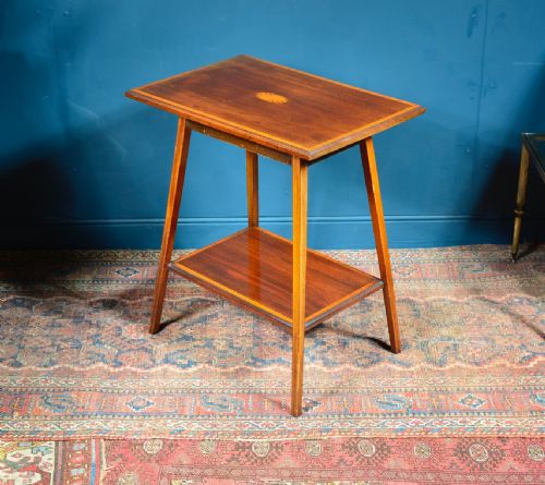 AN EDWARDIAN INLAID MAHOGANY LAMP OCCASIONAL TABLE C1905 - ADDITIONAL PHOTO 3