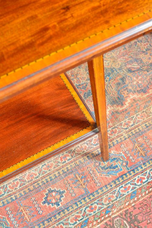 AN EDWARDIAN INLAID MAHOGANY LAMP OCCASIONAL TABLE C1905 - ADDITIONAL PHOTO 4