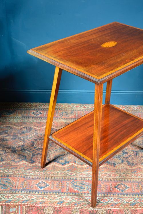 AN EDWARDIAN INLAID MAHOGANY LAMP OCCASIONAL TABLE C1905 - ADDITIONAL PHOTO 5