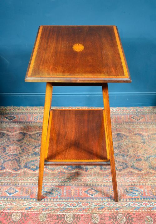 AN EDWARDIAN INLAID MAHOGANY LAMP OCCASIONAL TABLE C1905 - ADDITIONAL PHOTO 6
