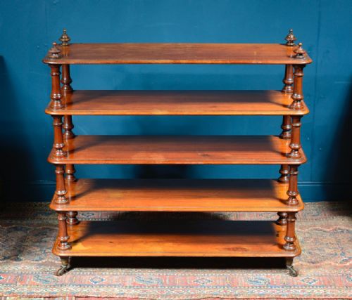 a victorian mahogany five tier freestanding bookcase whatnot c1860 - CATEGORY: ANTIQUE FURNITURE - DATED VICTORIAN
