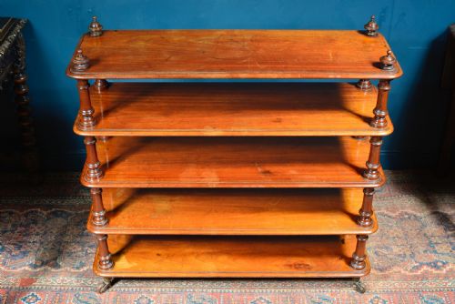 A VICTORIAN MAHOGANY FIVE TIER FREESTANDING BOOKCASE WHATNOT C1860 - ADDITIONAL PHOTO 2