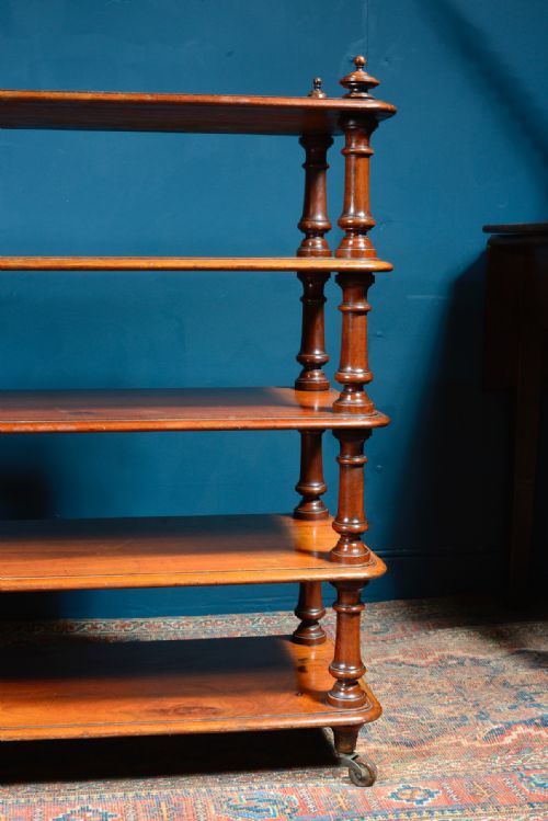 A VICTORIAN MAHOGANY FIVE TIER FREESTANDING BOOKCASE WHATNOT C1860 - ADDITIONAL PHOTO 3