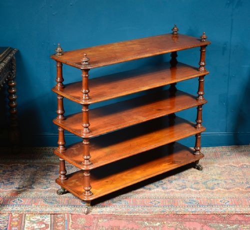 A VICTORIAN MAHOGANY FIVE TIER FREESTANDING BOOKCASE WHATNOT C1860 - ADDITIONAL PHOTO 5