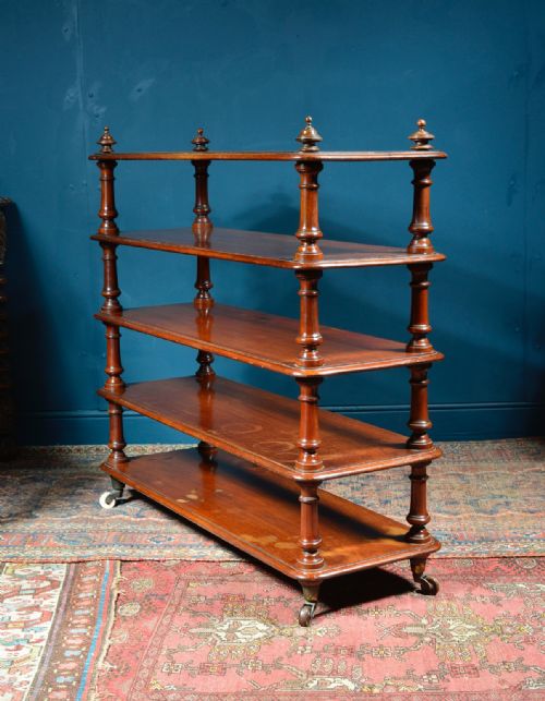 A VICTORIAN MAHOGANY FIVE TIER FREESTANDING BOOKCASE WHATNOT C1860 - ADDITIONAL PHOTO 6