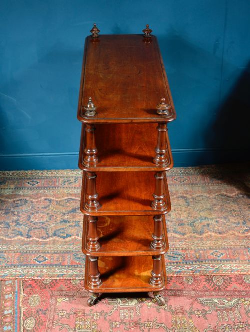 A VICTORIAN MAHOGANY FIVE TIER FREESTANDING BOOKCASE WHATNOT C1860 - ADDITIONAL PHOTO 8