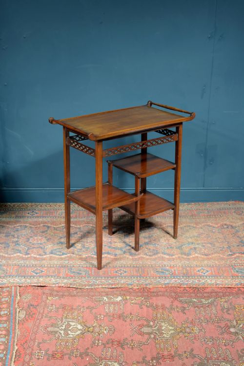 AN ANGLO JAPANESE WALNUT FOUR TIER TABLE AFTER A DESIGN BY EW GODWIN C1890 - ADDITIONAL PHOTO 1