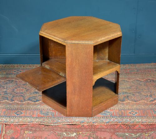 A GOLDEN OAK OCTAGONAL BOOK TABLE ATTRIBUTED TO HEALS C1930 - ADDITIONAL PHOTO 4
