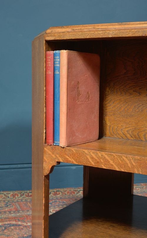 A GOLDEN OAK OCTAGONAL BOOK TABLE ATTRIBUTED TO HEALS C1930 - ADDITIONAL PHOTO 11