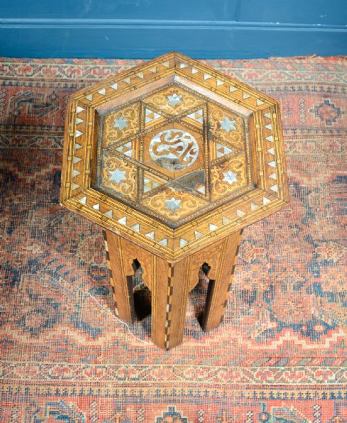 A SYRIAN OR MOORISH INLAID OCTAGONAL TABLE C1920 - ADDITIONAL PHOTO 5