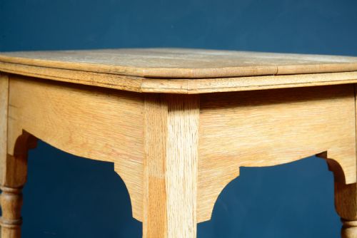AN ARTS CRAFTS BLEACHED OAK TABLE PROBABLY LIBERTY CO C1870 - ADDITIONAL PHOTO 6