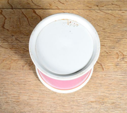 A VICTORIAN PINK PORCELAIN VASELINE APOTHECARY JAR WITH GILT LABEL C1880 - ADDITIONAL PHOTO 3