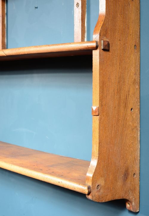 OAK COTSWOLD SCHOOL WALL HANGING SHELVES BOOKCASE C1900 - ADDITIONAL PHOTO 1