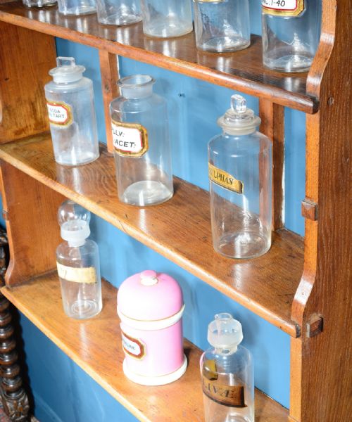 OAK COTSWOLD SCHOOL WALL HANGING SHELVES BOOKCASE C1900 - ADDITIONAL PHOTO 2