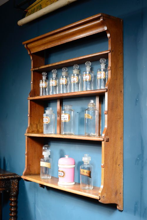 OAK COTSWOLD SCHOOL WALL HANGING SHELVES BOOKCASE C1900 - ADDITIONAL PHOTO 5