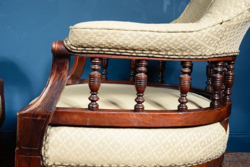 A PAIR OF VICTORIAN AESTHETIC MOVEMENT MAHOGANY ARMCHAIRS C1880 - ADDITIONAL PHOTO 6