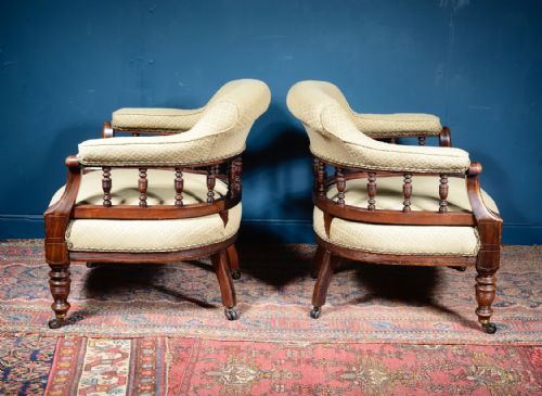 A PAIR OF VICTORIAN AESTHETIC MOVEMENT MAHOGANY ARMCHAIRS C1880 - ADDITIONAL PHOTO 7