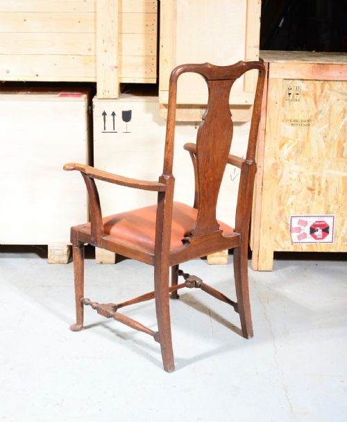A SET OF SEVEN 61 GEORGE II STYLE OAK DINING CHAIRS C1900 - ADDITIONAL PHOTO 12
