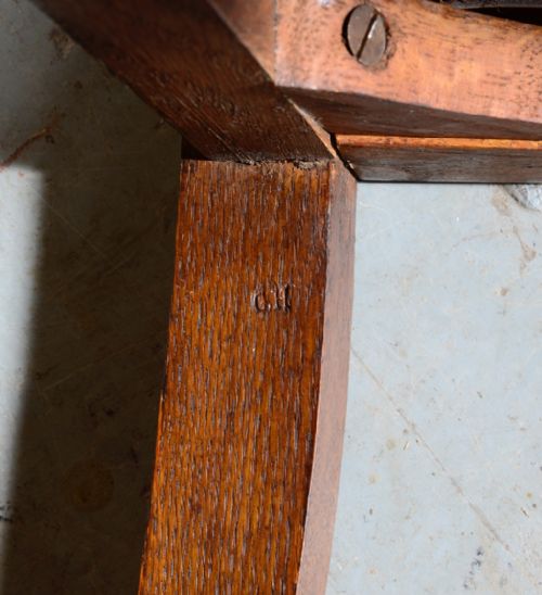 A SET OF SEVEN 61 GEORGE II STYLE OAK DINING CHAIRS C1900 - ADDITIONAL PHOTO 16