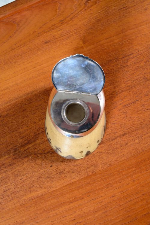 A HORSE HOOF INKWELL WITH SILVER PLATED MOUNTS C1890 - ADDITIONAL PHOTO 4