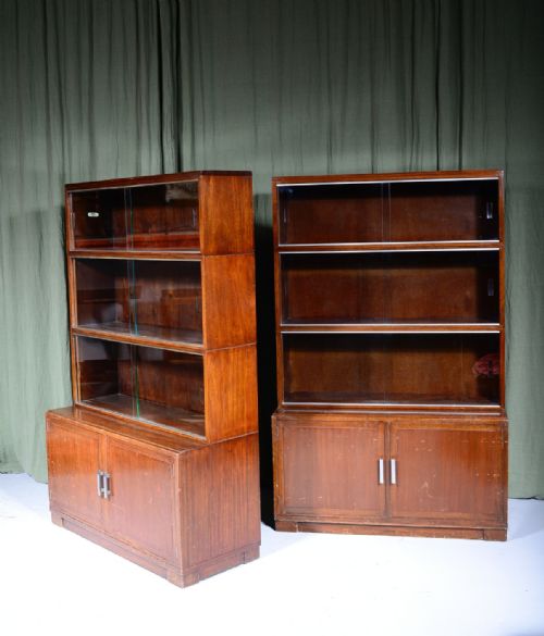 a pair of art deco modular bookcases by minty of oxford c1930 - CATEGORY: ANTIQUE BOOKCASES - DATED 1930
