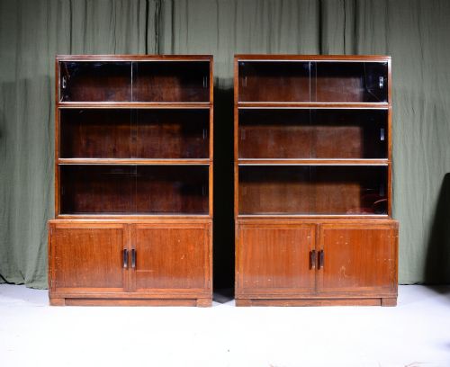 A PAIR OF ART DECO MODULAR BOOKCASES BY MINTY OF OXFORD C1930 - ADDITIONAL PHOTO 1