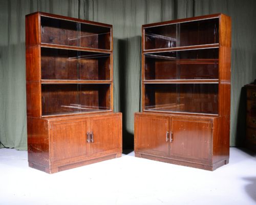 A PAIR OF ART DECO MODULAR BOOKCASES BY MINTY OF OXFORD C1930 - ADDITIONAL PHOTO 2