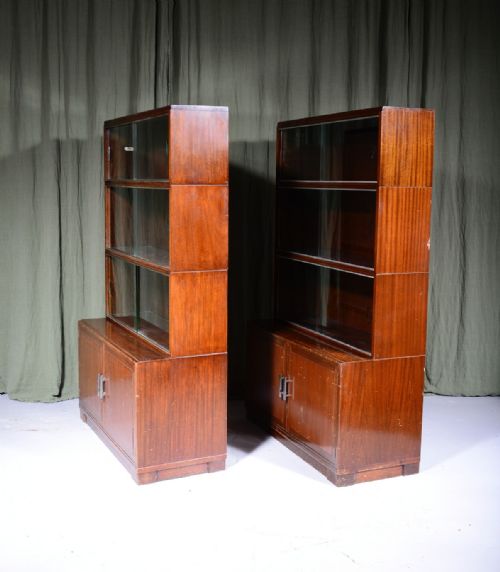 A PAIR OF ART DECO MODULAR BOOKCASES BY MINTY OF OXFORD C1930 - ADDITIONAL PHOTO 4