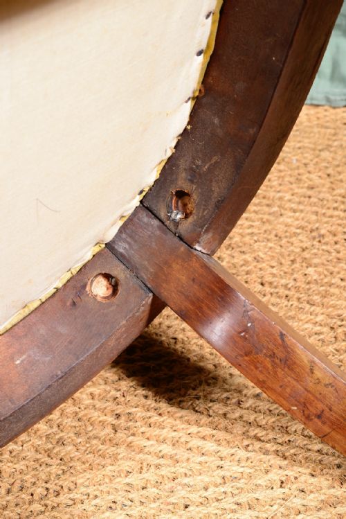 A WILLIAM IV MAHOGANY BUTTON BACK SLIPPER CHAIR WITH YELLOW VELVET UPHOLSTERY C1835 - ADDITIONAL PHOTO 7