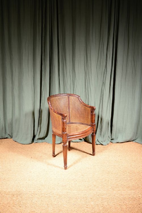 A FRENCH CANE BERGERE ARMCHAIR C1880 - ADDITIONAL PHOTO 1