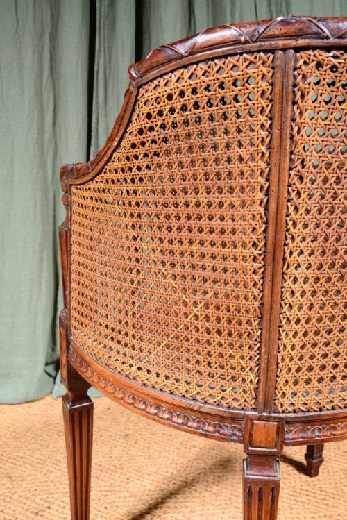 A FRENCH CANE BERGERE ARMCHAIR C1880 - ADDITIONAL PHOTO 5