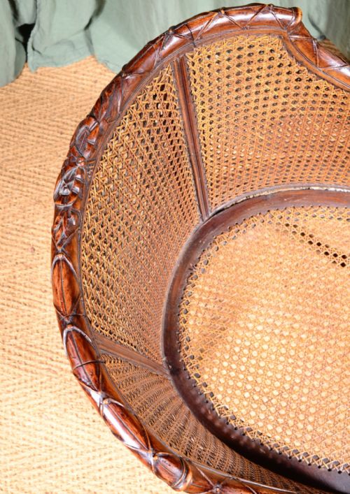 A FRENCH CANE BERGERE ARMCHAIR C1880 - ADDITIONAL PHOTO 7