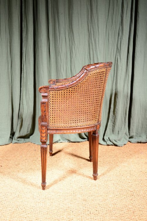A FRENCH CANE BERGERE ARMCHAIR C1880 - ADDITIONAL PHOTO 9