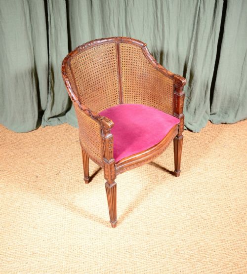 A FRENCH CANE BERGERE ARMCHAIR C1880 - ADDITIONAL PHOTO 11