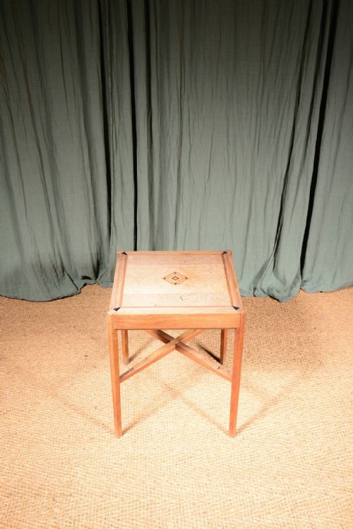 A COTSWOLD SCHOOL OAK AND SPECIMEN WOOD PARQUETRY TABLE C1930 - ADDITIONAL PHOTO 1
