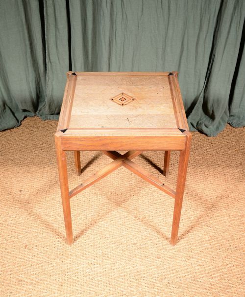 A COTSWOLD SCHOOL OAK AND SPECIMEN WOOD PARQUETRY TABLE C1930 - ADDITIONAL PHOTO 3