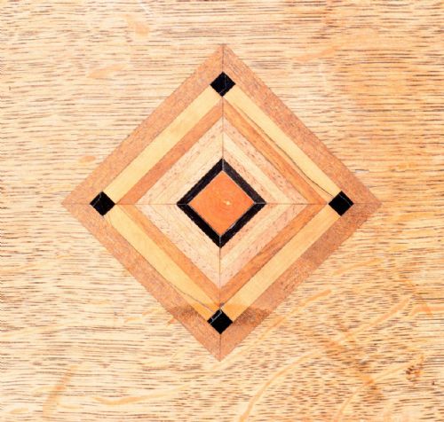 A COTSWOLD SCHOOL OAK AND SPECIMEN WOOD PARQUETRY TABLE C1930 - ADDITIONAL PHOTO 5