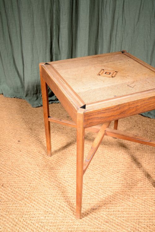 A COTSWOLD SCHOOL OAK AND SPECIMEN WOOD PARQUETRY TABLE C1930 - ADDITIONAL PHOTO 10