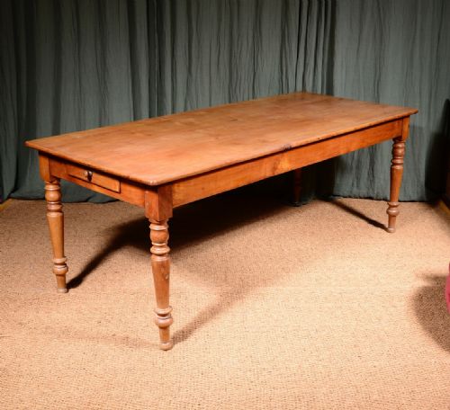 a french cherry wood farmhouse dining table c1870 - CATEGORY: ANTIQUE TABLES - DATED 1870