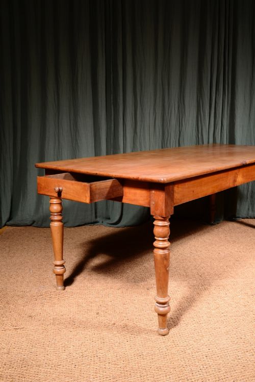 A FRENCH CHERRY WOOD FARMHOUSE DINING TABLE C1870 - ADDITIONAL PHOTO 1