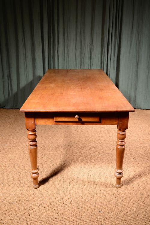 A FRENCH CHERRY WOOD FARMHOUSE DINING TABLE C1870 - ADDITIONAL PHOTO 3