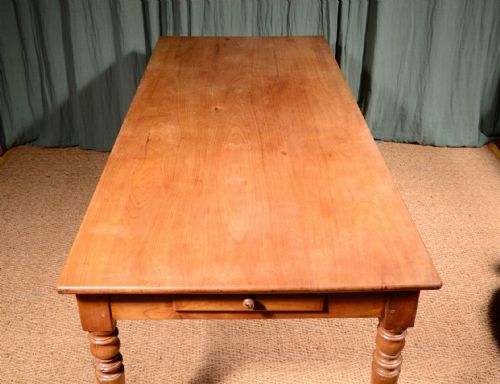 A FRENCH CHERRY WOOD FARMHOUSE DINING TABLE C1870 - ADDITIONAL PHOTO 4